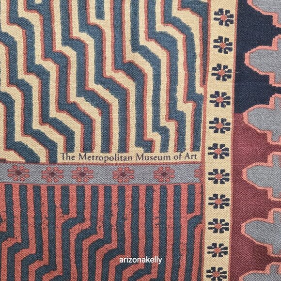 The Met Wool Soft Square Scarf Earth Tones Metropolitan Museum of Art - Picture 12 of 16